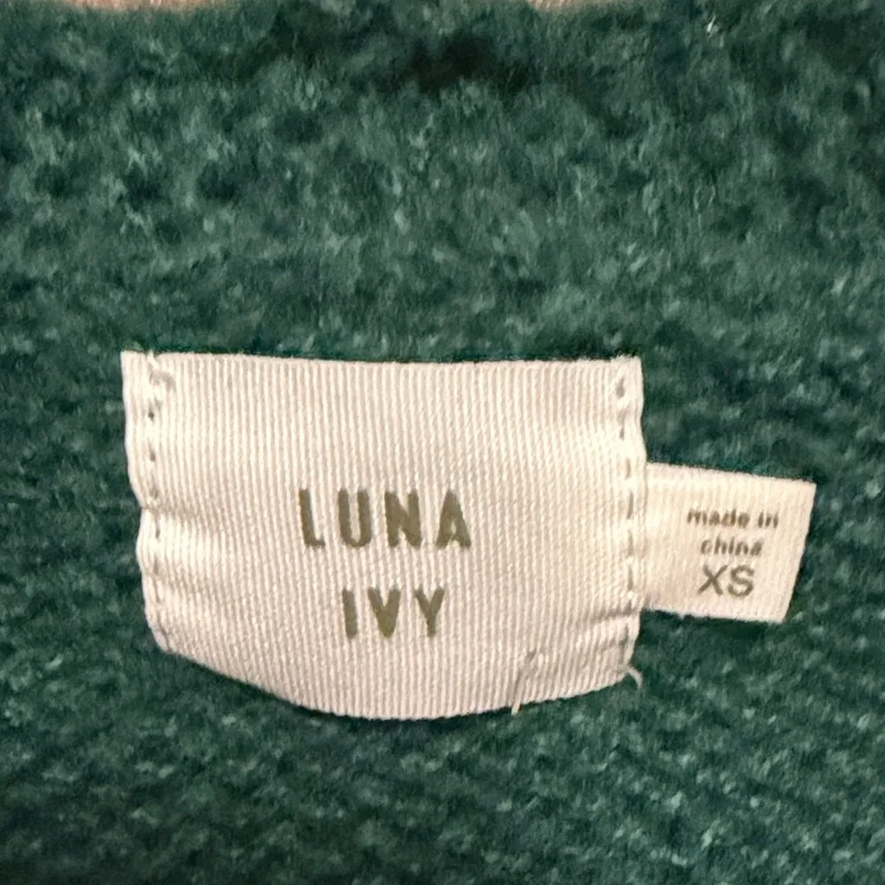 Green Croissant Patterned Sweater this sweater is so cozy , !! - Picture 2 of 3